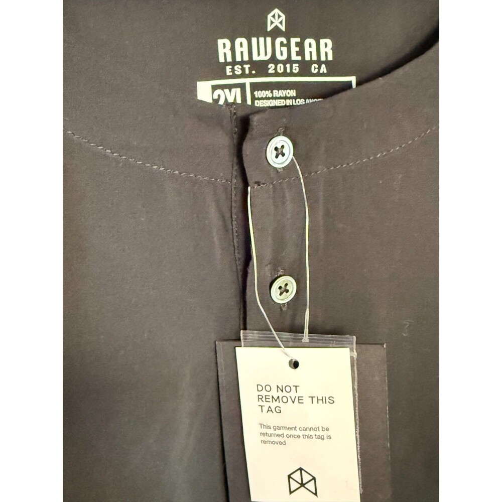 Rawgear Loungewear Henley Shirt Women XL Black 100% Rayon Short Sleeves Top NWT - Picture 3 of 5